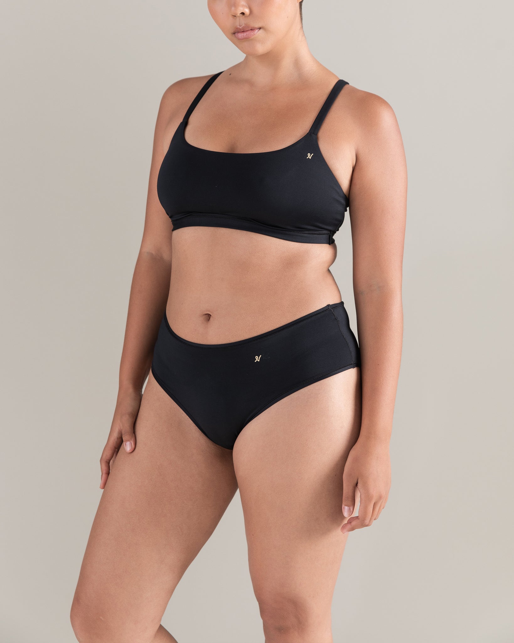 The Mid Rise Bikini Brief - Black