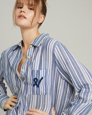 The Midi Shirt - French Navy Stripe