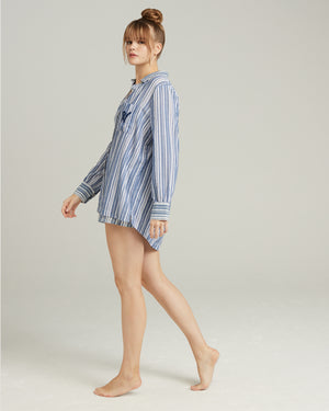 The Midi Shirt - French Navy Stripe