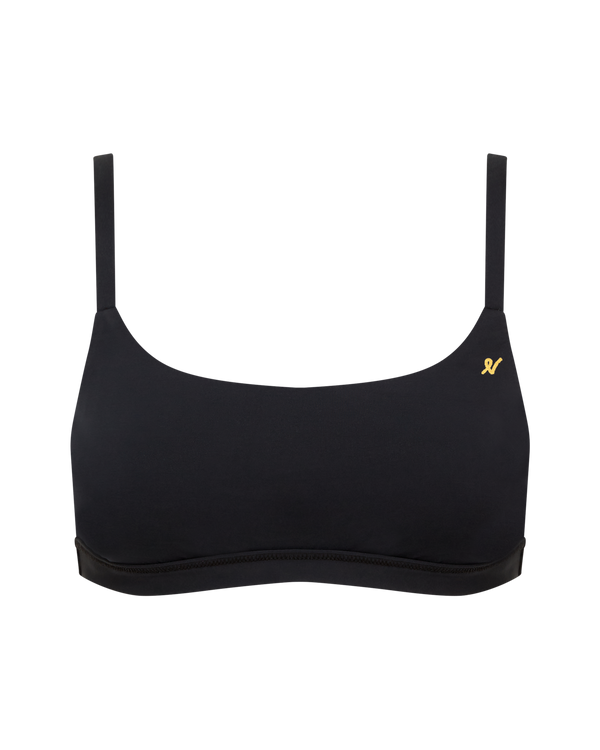 The Scoop Neck Bralette - Black