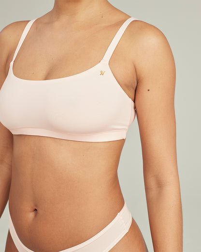 The Stretch Scoop Neck Bralette - Blush Pink