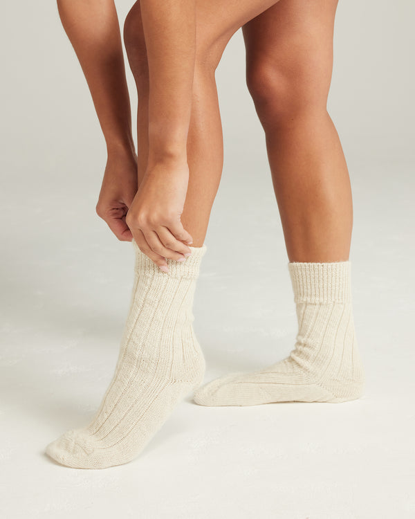 The Slouchy Socks - White Sand