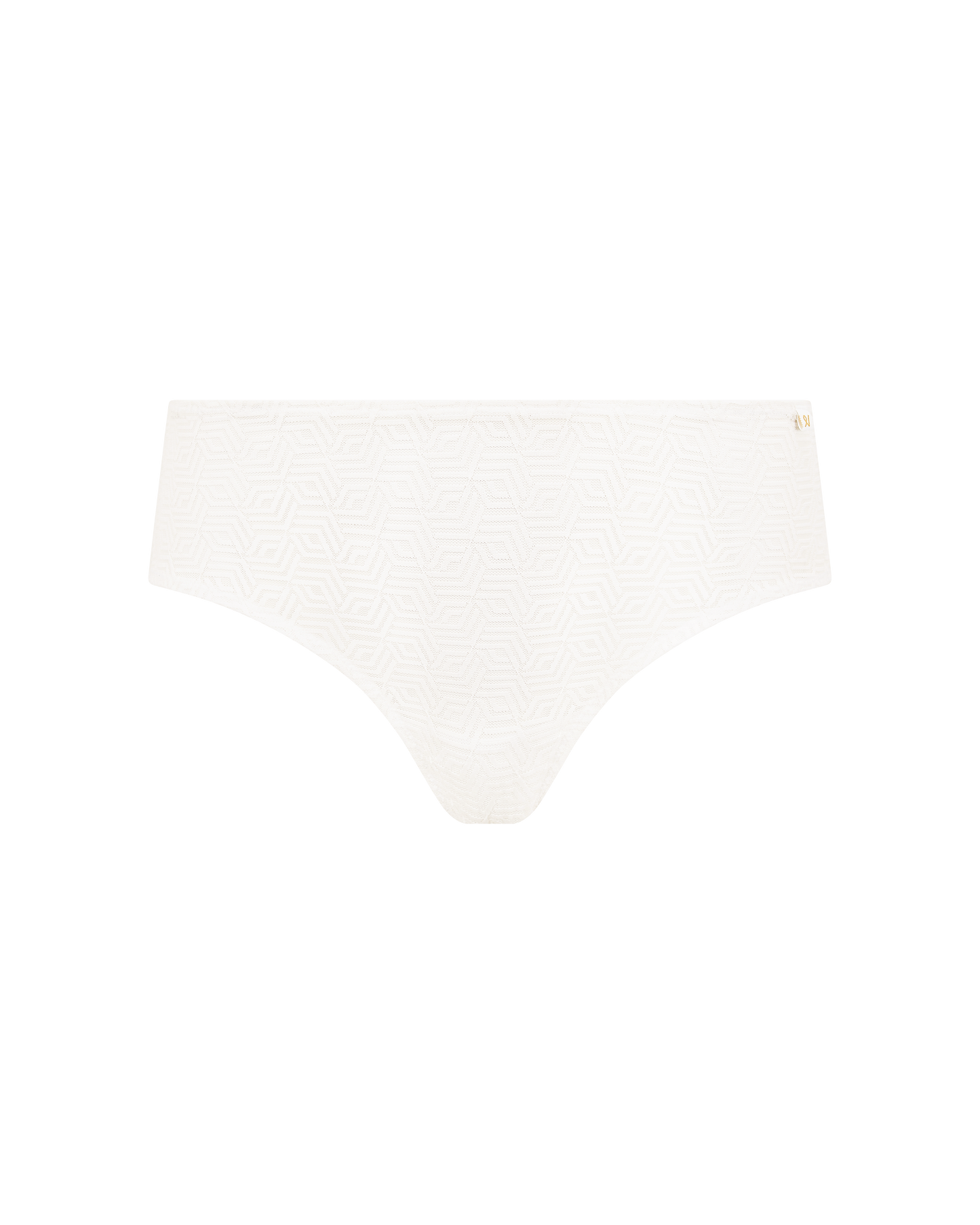 The Sheer Deco Hipster Brief - Cotton White