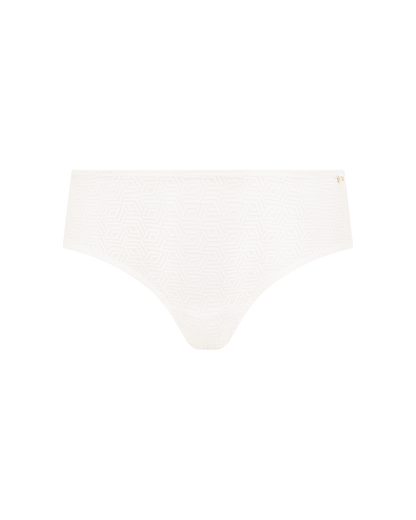 The Sheer Deco Hipster Brief - Cotton White