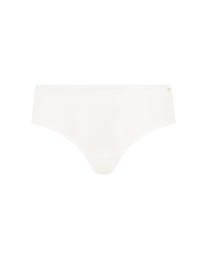 The Sheer Deco Hipster Brief - Cotton White