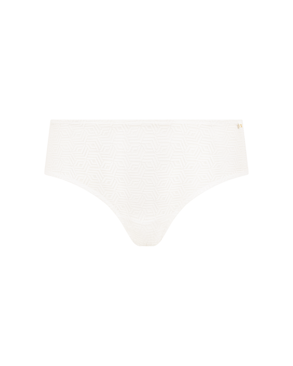 The Sheer Deco Hipster Brief - Cotton White